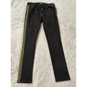 Cuidado con el Perro Mens Skinny Jeans Black Olive Green Side Stripe 30x29